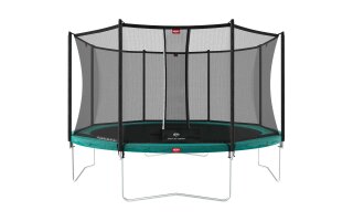 BERG Trampolin rund 380 cm grün mit Sicherheitsnetz Comfort Favorit Regular