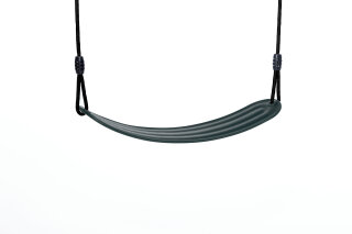 Dice Klettergerüst Zubehör Swing flexibler Schaukelsitz/Brettschaukel anthrazith mit schwarz geflochtenem Seil