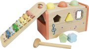 Spielmaus Holz Musik- und Kugelklopfbank 3 in 1