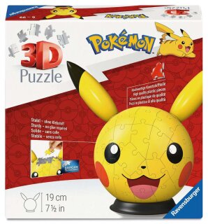 Ravensburger 3D Puzzles Puzzle-Ball Pokémon Pikachu mit Ohren