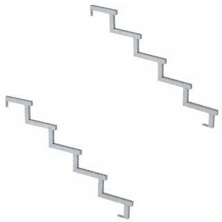 2 Stück PLUS Treppenwange Stahl verzinkt 5-Stufen - Schritttiefe 28 cm