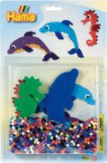 HAMA Stiftplatte+Perlen Meer, 1.100 Stück