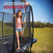BERG Trampolin rund 430 cm grau mit Sicherheitsnetz Deluxe Champion Regular