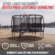 BERG Trampolin rund 430 cm grau mit Sicherheitsnetz Deluxe Champion Regular