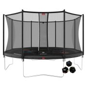 BERG Trampolin rund 430 cm grau mit Sicherheitsnetz Comfort Favorit Regular Levels