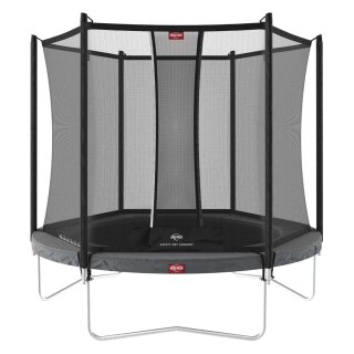 BERG Trampolin rund 200 cm grau mit Sicherheitsnetz Comfort Favorit Regular