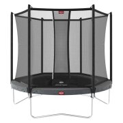 BERG Trampolin rund 200 cm grau mit Sicherheitsnetz...