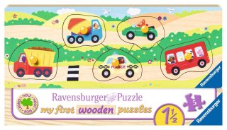 Ravensburger Kinderpuzzle - 03236 Allererste Fahrzeuge - my first wooden puzzle mit 5 Teilen - Puzzle für Kinder ab 1,5 Jahren - Holzpuzzle