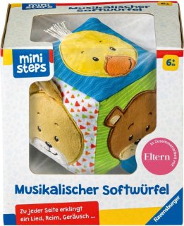 Ravensburger ministeps 4162 Musikalischer Softwürfel - Activity-Würfel mit Musik und Geräuschen, Motorikspielzeug, Baby Spielzeug ab 6 Monate
