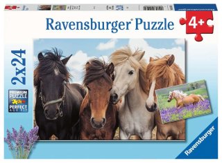 Ravensburger Kinderpuzzle - 05148 Pferdeliebe - Puzzle für Kinder ab 4 Jahren, mit 2x24 Teilen