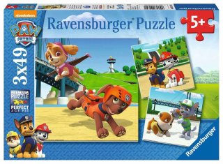 Ravensburger Kinderpuzzle - 09239 Team auf 4 Pfoten - Puzzle für Kinder ab 5 Jahren, Paw Patrol Puzzle mit 3x49 Teilen
