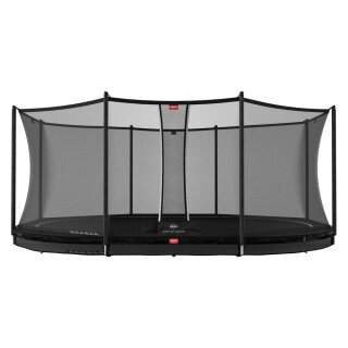 BERG Trampolin Favorit InGround oval 520 x 345 cm schwarz mit Sicherheitsnetz Comfort Grand Favorit
