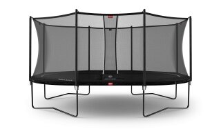 BERG Trampolin oval 520 x 345 cm schwarz mit Sicherheitsnetz Comfort Grand Favorit Regular