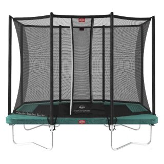 BERG Trampolin rechteckig 280 x 190 cm grün mit Sicherheitsnetz Comfort Ultim Favorit Regular