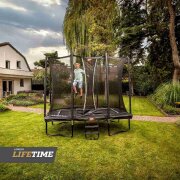 BERG Trampolin rechteckig 280 x 190 cm grün mit Sicherheitsnetz Comfort Ultim Favorit Regular
