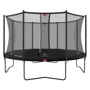 BERG Trampolin rund 430 cm schwarz mit Sicherheitsnetz Comfort - Favorit Regular