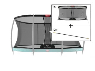 BERG Trampolin Ersatzteil, loses Sicherheitsnetz, oval 470 cm, inkl. Fiberglasstangen