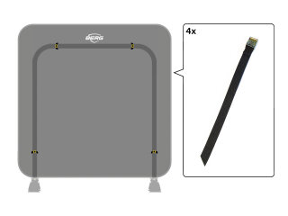 BERG Trampolin Ersatzteil AeroWall - Attachment Band + Buckle (4x)