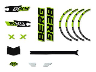 BERG Gokart Ersatzteil Biky - Stickers set Cross Green