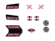 BERG Gokart Ersatzteil Biky - Sticker set Retro Pink