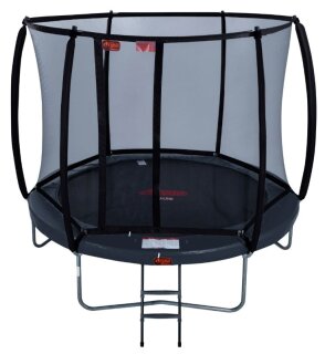 AVYNA Pro-Line Trampolin 245 cm mit Sicherheitsnetz & Leiter rund grau