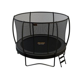AVYNA Pro-Line Trampolin 305 cm HD PLUS mit Sicherheitsnetz & Leiter rund grau