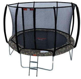 AVYNA Pro-Line Trampolin 365 cm mit Sicherheitsnetz & Leiter rund camouflage