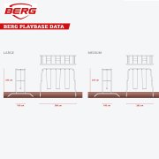 BERG PlayBase 3-in-1 Klettergerüst Medium mit 2 Reckstangen & Monkey Bar inkl. Holzschaukel und Trapez