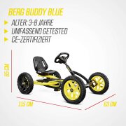 BERG Gokart Buddy Cross 2.0 BFR gelb / schwarz inkl. Soundbox & Rundumleuchte