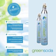 greensoda ® Bio Soda-Zylinder PREMIUM XXL Universal Flasche 450g Kohlensäure