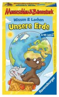 Ravensburger Mitbringspiel 20873 Mauseschlau&Bärenstark: Wissen und Lachen Unsere Erde Quiz- und Aktionsspiel mit Fragen rund um unsere Erde - für Kinder ab 6 Jahren