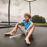 BERG Trampolin Oval 520 cm Grand Elite InGround Grey / grau + Safety Net Deluxe