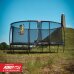BERG Trampolin oval Grand Elite Regular 520 grau + Safety Net Deluxe Airflow pro