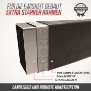 BERG Trampolin Rechteckig 410 cm Ultim Champion FlatGround Grey / grau + Safety Net DLX XL