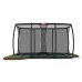 BERG Trampolin Rechteckig 410 cm Ultim Champion FlatGround Green / grün + Safety Net DLX XL