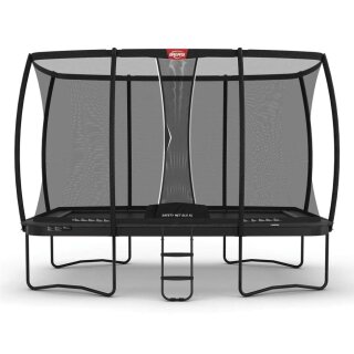 BERG Trampolin rechteckig Ultim Champion Regular 410 Grey / grau + Safety Net DLX XL
