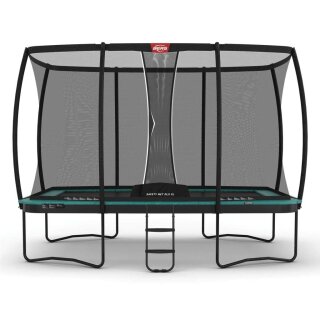BERG Trampolin rechteckig Ultim Champion Regular 410 Green / grün + Safety Net DLX XL
