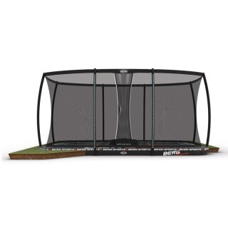 BERG Trampolin Rechteckig 500 x 300 cm cm Ultim Pro Bouncer FlatGround + Safety Net DLX XL