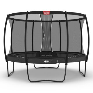 BERG Trampolin rund Champion Regular 380 Grau + Sicherheitsnetz Deluxe Airflow pro