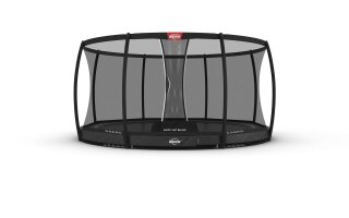 BERG Trampolin Rund 430 cm Elite InGround Grau + Sicherheitsnetz Deluxe Airflow pro