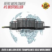BERG Trampolin Rund 430 cm Elite InGround Grau + Sicherheitsnetz Deluxe Airflow pro