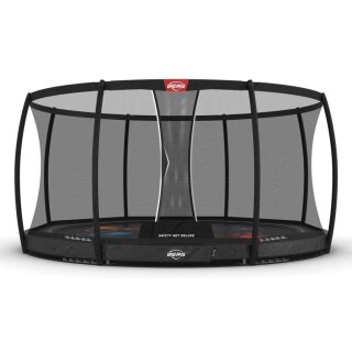 BERG Trampolin Rund 430 cm Elite InGround Grau Levels + Safety Net DLX XL