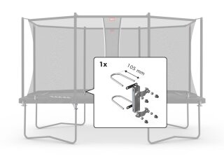 BERG Ersatzteil Safety Net Comfort - Befestigungsset 330 & 410  (für 1 Rohr)