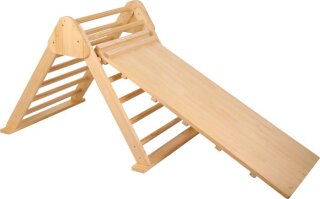 SpielMaus Holz Kletterpyramide mit Leiter 90x60x80 cm