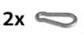 BERG PlayBase Ersatzteil 2 x Karabinerhaken- Carbine hook