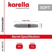Karella Softdart Karella Commander, silber, 90% Tungsten, 21g