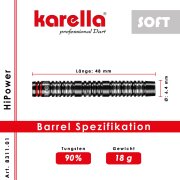 Karella Softdart Karella HiPower 18g schwarz 90% Tungsten