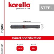 Karella Steeldart Karella Fighter, schwarz, 90% Tungsten, 22g