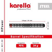Karella Steeldart Karella HiPower 24g schwarz 90% Tungsten