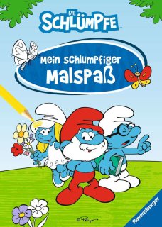 Ravensburger Die Schlümpfe - Mein schlumpfiger Malspaß - Malheft für Kinder ab 5 Jahren - Große Wimmelszenen zum Ausmalen